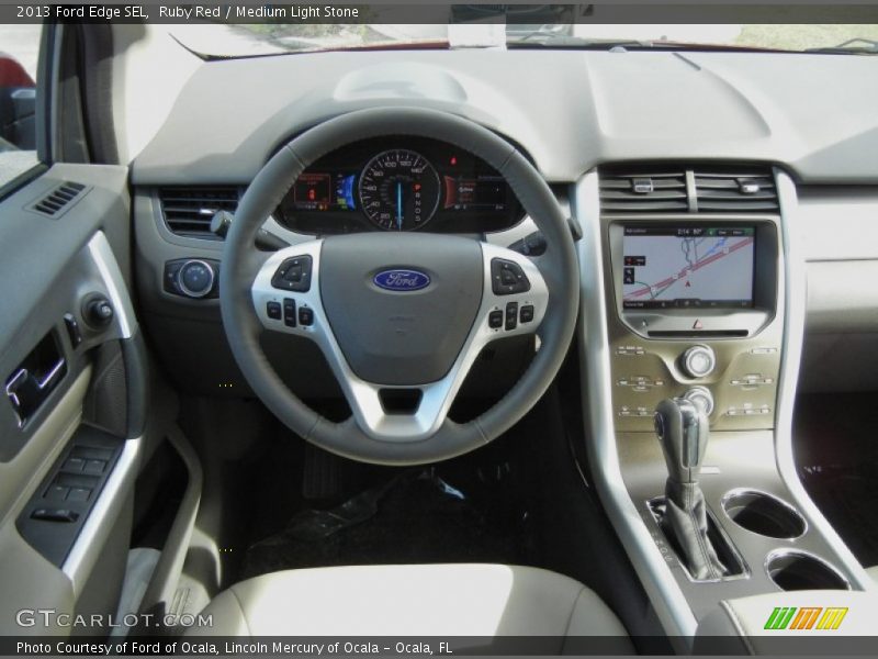 Ruby Red / Medium Light Stone 2013 Ford Edge SEL