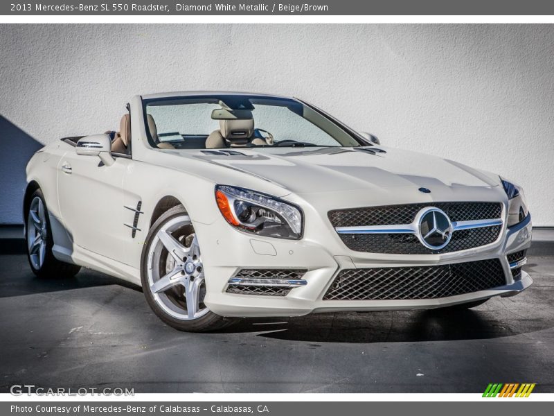 Diamond White Metallic / Beige/Brown 2013 Mercedes-Benz SL 550 Roadster