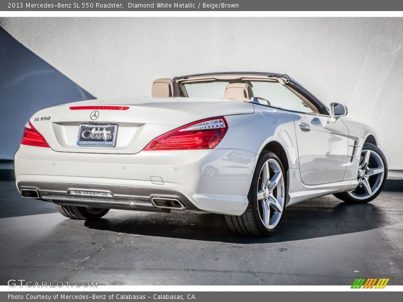 Diamond White Metallic / Beige/Brown 2013 Mercedes-Benz SL 550 Roadster
