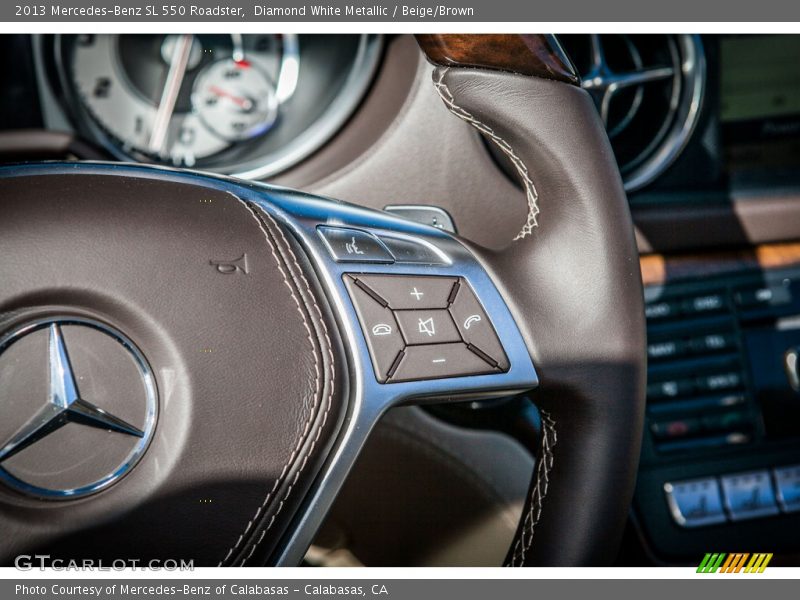 Diamond White Metallic / Beige/Brown 2013 Mercedes-Benz SL 550 Roadster