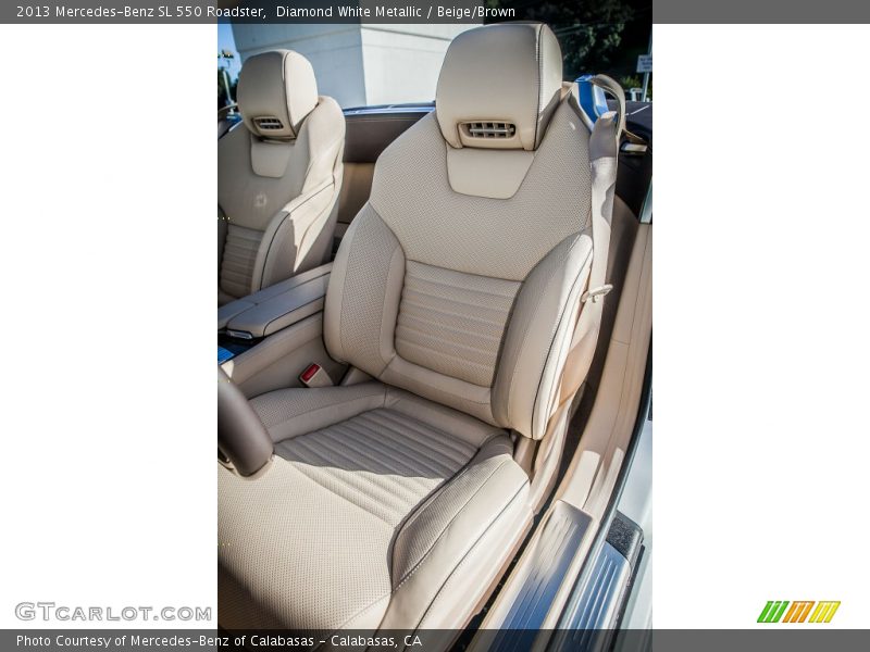 Diamond White Metallic / Beige/Brown 2013 Mercedes-Benz SL 550 Roadster