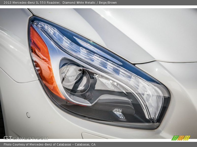 Diamond White Metallic / Beige/Brown 2013 Mercedes-Benz SL 550 Roadster