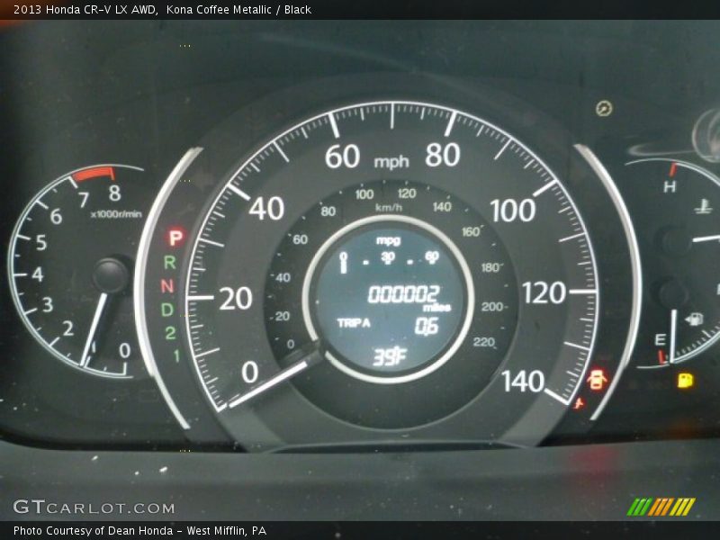 Kona Coffee Metallic / Black 2013 Honda CR-V LX AWD