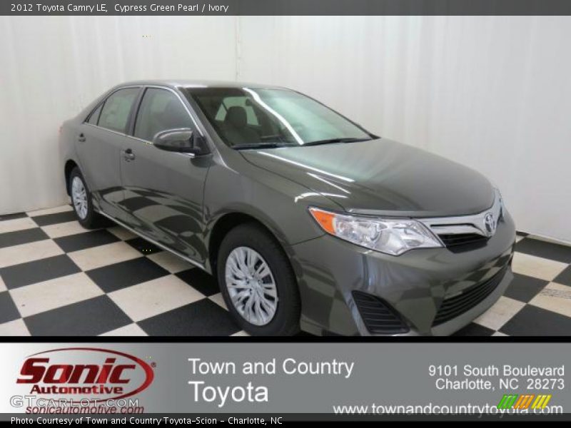Cypress Green Pearl / Ivory 2012 Toyota Camry LE