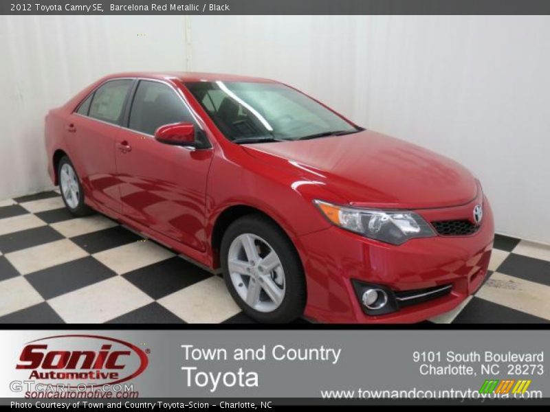 Barcelona Red Metallic / Black 2012 Toyota Camry SE