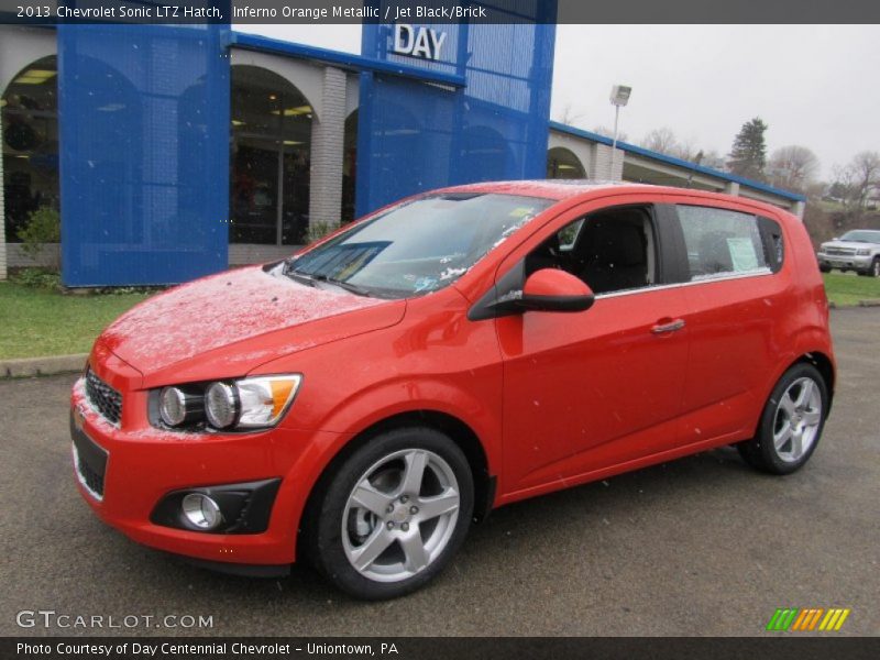 Inferno Orange Metallic / Jet Black/Brick 2013 Chevrolet Sonic LTZ Hatch