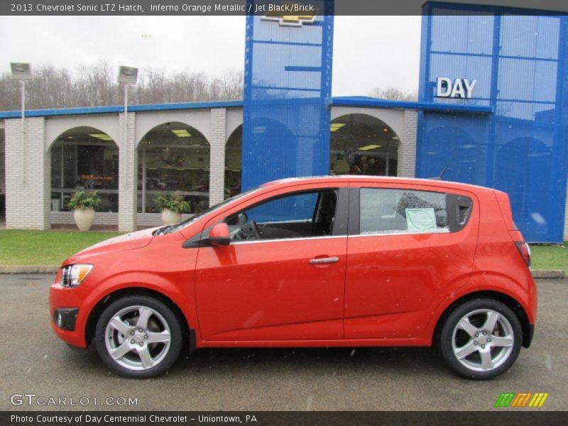 Inferno Orange Metallic / Jet Black/Brick 2013 Chevrolet Sonic LTZ Hatch