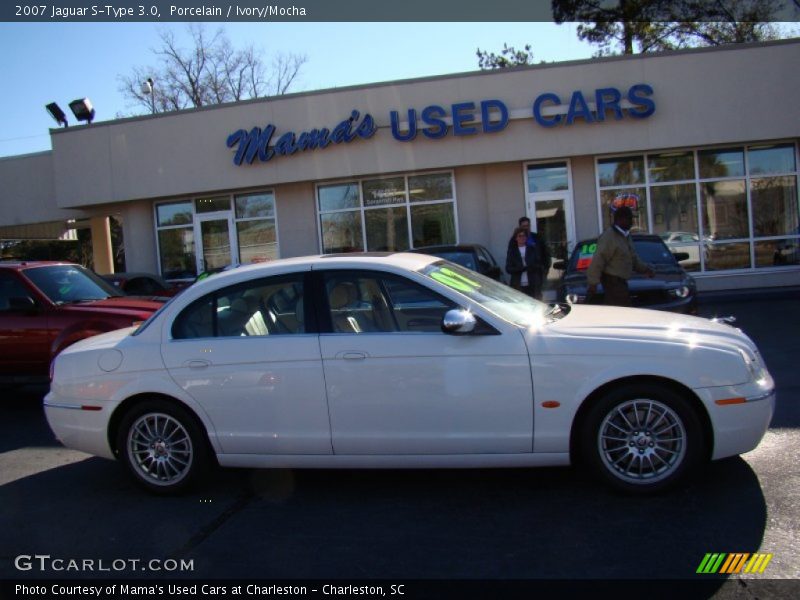 Porcelain / Ivory/Mocha 2007 Jaguar S-Type 3.0