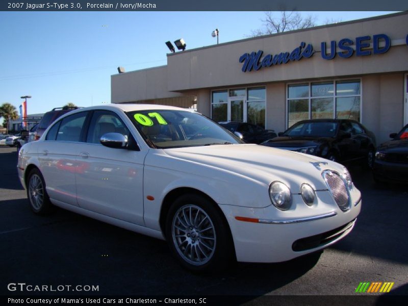 Porcelain / Ivory/Mocha 2007 Jaguar S-Type 3.0