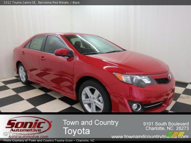 Barcelona Red Metallic / Black 2012 Toyota Camry SE