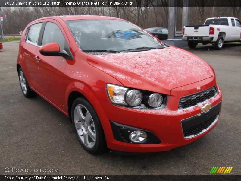 Inferno Orange Metallic / Jet Black/Brick 2013 Chevrolet Sonic LTZ Hatch