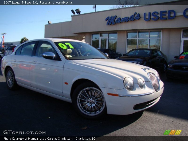 Porcelain / Ivory/Mocha 2007 Jaguar S-Type 3.0