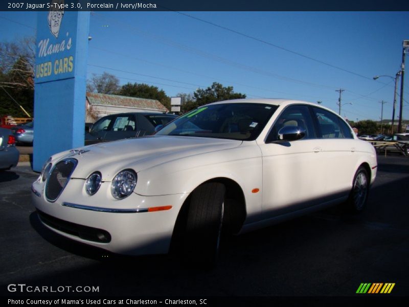 Porcelain / Ivory/Mocha 2007 Jaguar S-Type 3.0