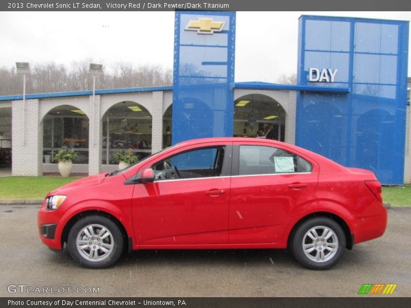 Victory Red / Dark Pewter/Dark Titanium 2013 Chevrolet Sonic LT Sedan
