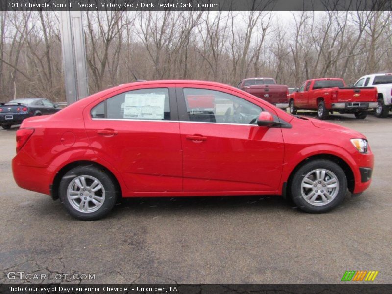 Victory Red / Dark Pewter/Dark Titanium 2013 Chevrolet Sonic LT Sedan