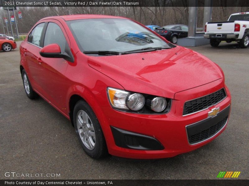 Victory Red / Dark Pewter/Dark Titanium 2013 Chevrolet Sonic LT Sedan