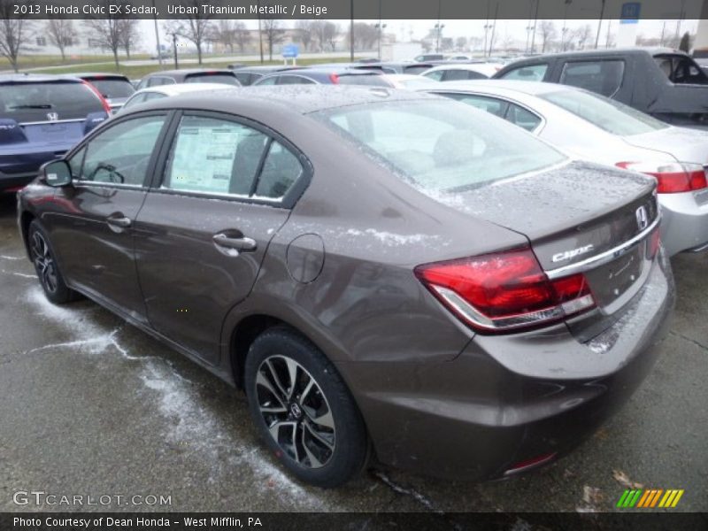 Urban Titanium Metallic / Beige 2013 Honda Civic EX Sedan