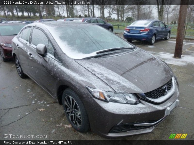 Urban Titanium Metallic / Beige 2013 Honda Civic EX Sedan