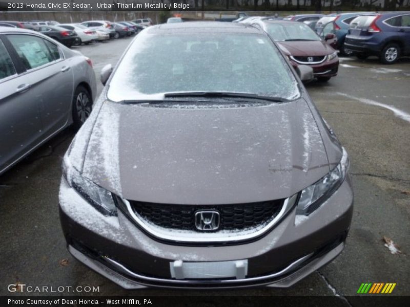 Urban Titanium Metallic / Beige 2013 Honda Civic EX Sedan