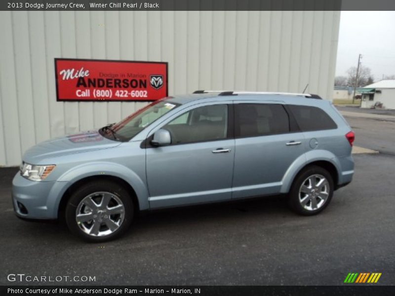 Winter Chill Pearl / Black 2013 Dodge Journey Crew