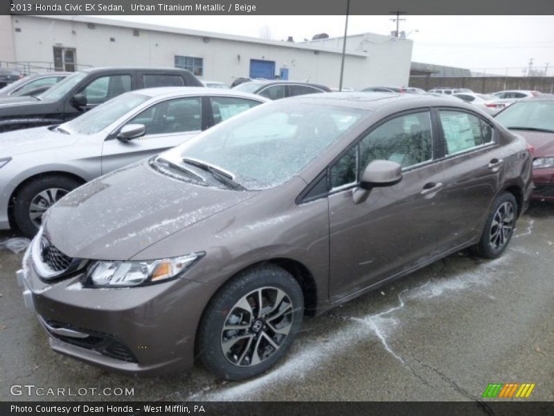 Urban Titanium Metallic / Beige 2013 Honda Civic EX Sedan