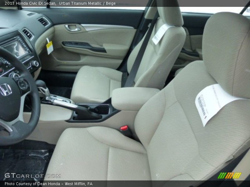 Urban Titanium Metallic / Beige 2013 Honda Civic EX Sedan