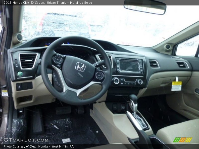 Urban Titanium Metallic / Beige 2013 Honda Civic EX Sedan
