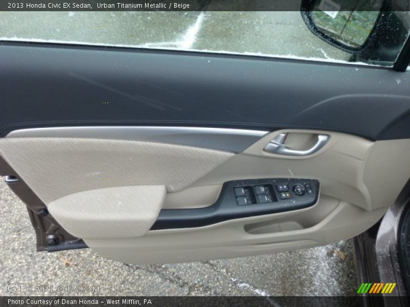 Urban Titanium Metallic / Beige 2013 Honda Civic EX Sedan