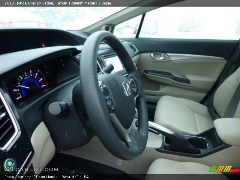 Urban Titanium Metallic / Beige 2013 Honda Civic EX Sedan