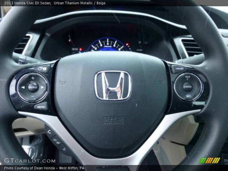Urban Titanium Metallic / Beige 2013 Honda Civic EX Sedan