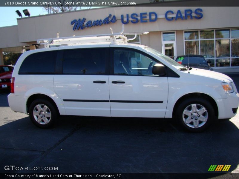 Stone White / Dark Slate Gray/Light Shale 2010 Dodge Grand Caravan C/V