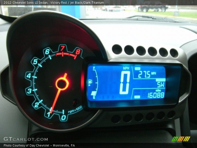 Victory Red / Jet Black/Dark Titanium 2012 Chevrolet Sonic LS Sedan
