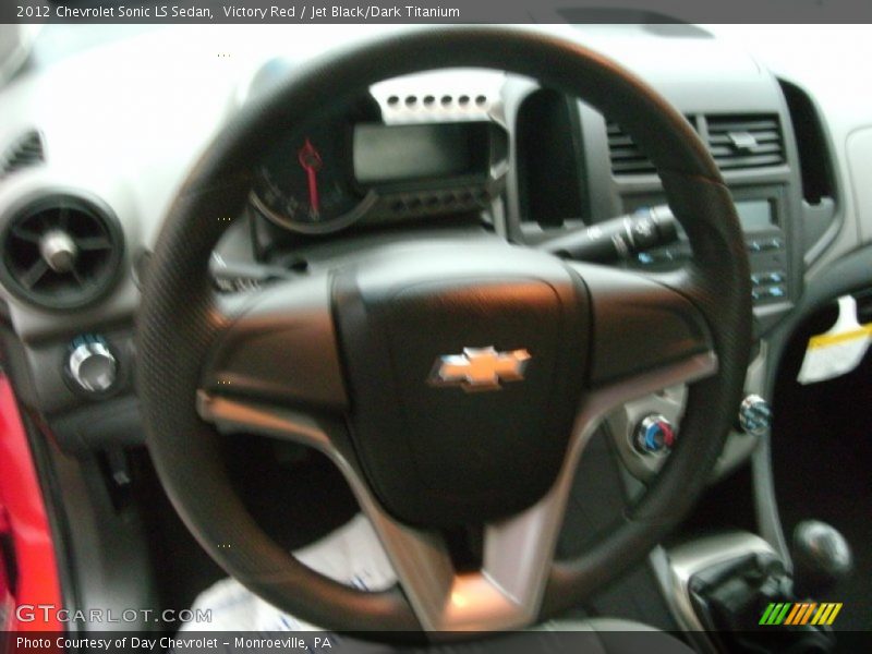 Victory Red / Jet Black/Dark Titanium 2012 Chevrolet Sonic LS Sedan