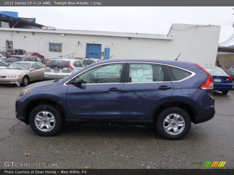 Twilight Blue Metallic / Gray 2013 Honda CR-V LX AWD