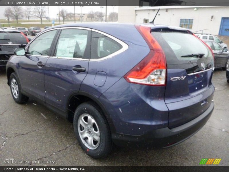 Twilight Blue Metallic / Gray 2013 Honda CR-V LX AWD