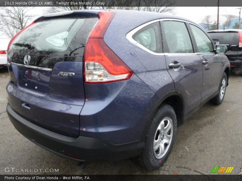 Twilight Blue Metallic / Gray 2013 Honda CR-V LX AWD