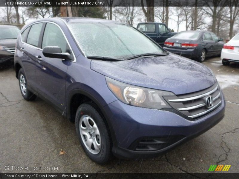 Twilight Blue Metallic / Gray 2013 Honda CR-V LX AWD