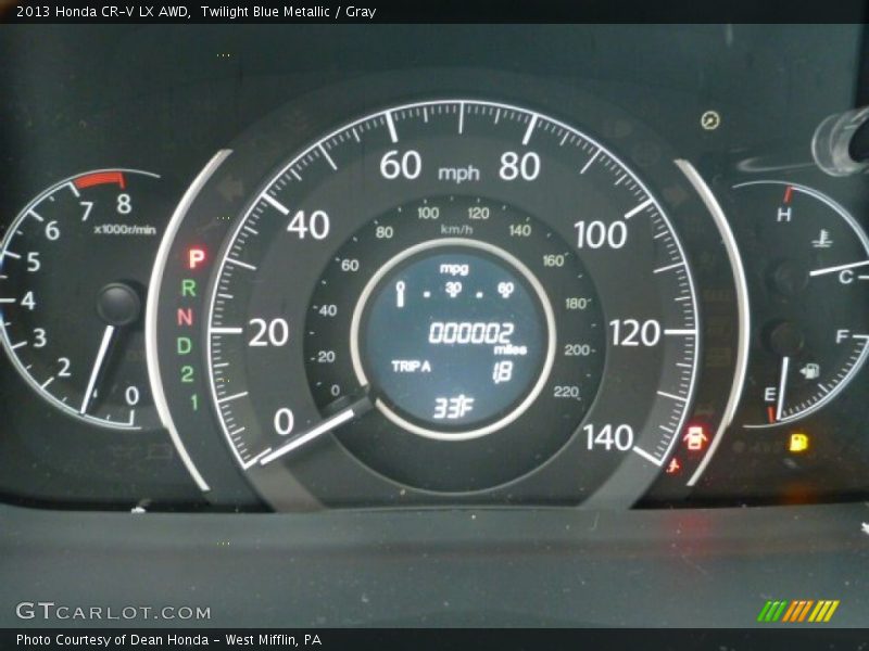 Twilight Blue Metallic / Gray 2013 Honda CR-V LX AWD