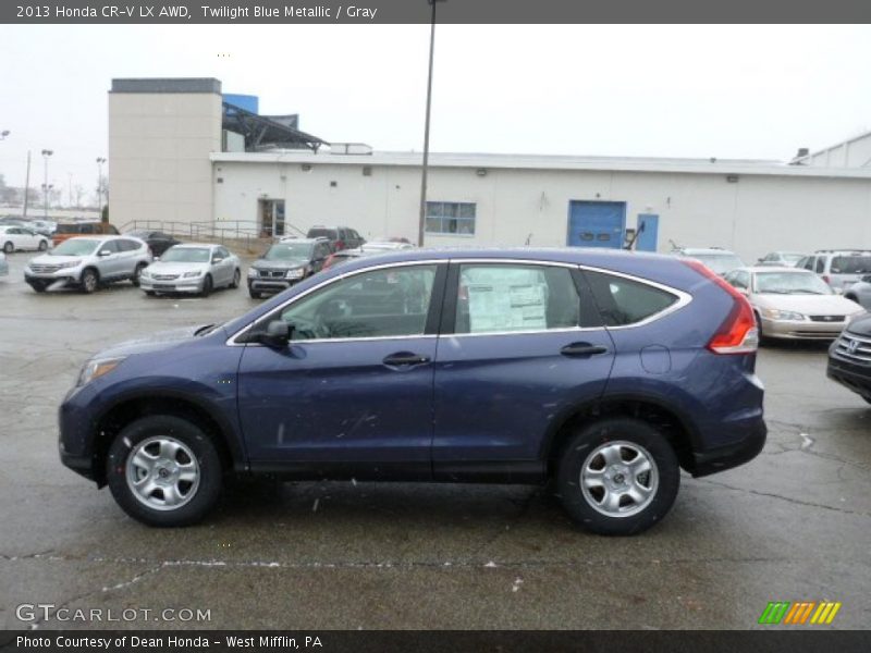Twilight Blue Metallic / Gray 2013 Honda CR-V LX AWD