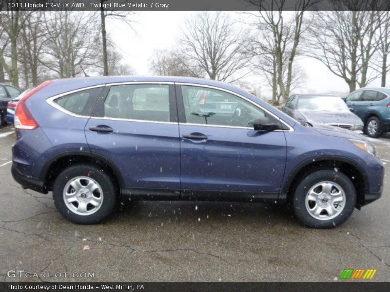 Twilight Blue Metallic / Gray 2013 Honda CR-V LX AWD