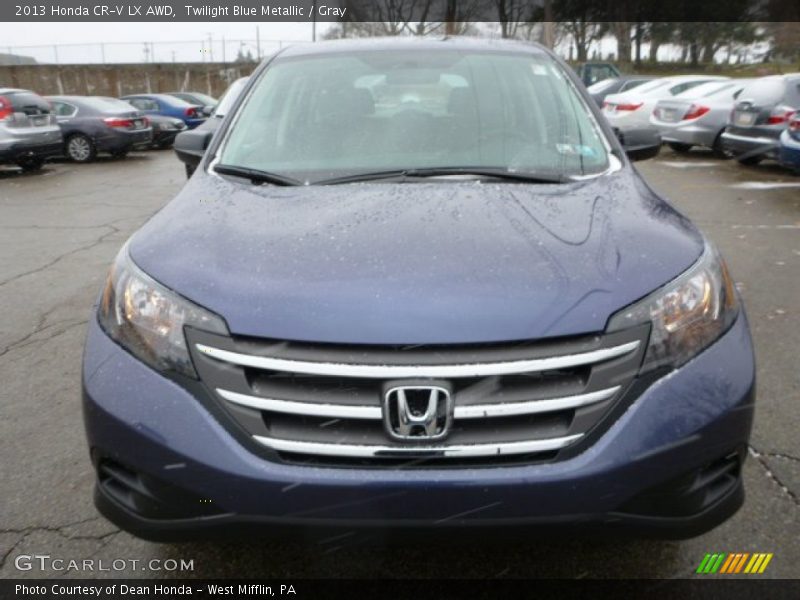 Twilight Blue Metallic / Gray 2013 Honda CR-V LX AWD