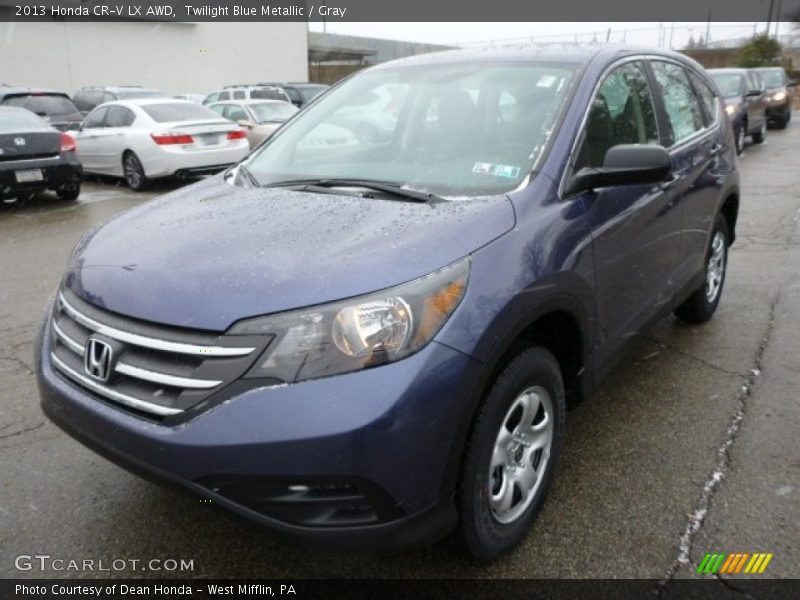 Twilight Blue Metallic / Gray 2013 Honda CR-V LX AWD