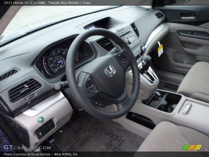 Twilight Blue Metallic / Gray 2013 Honda CR-V LX AWD