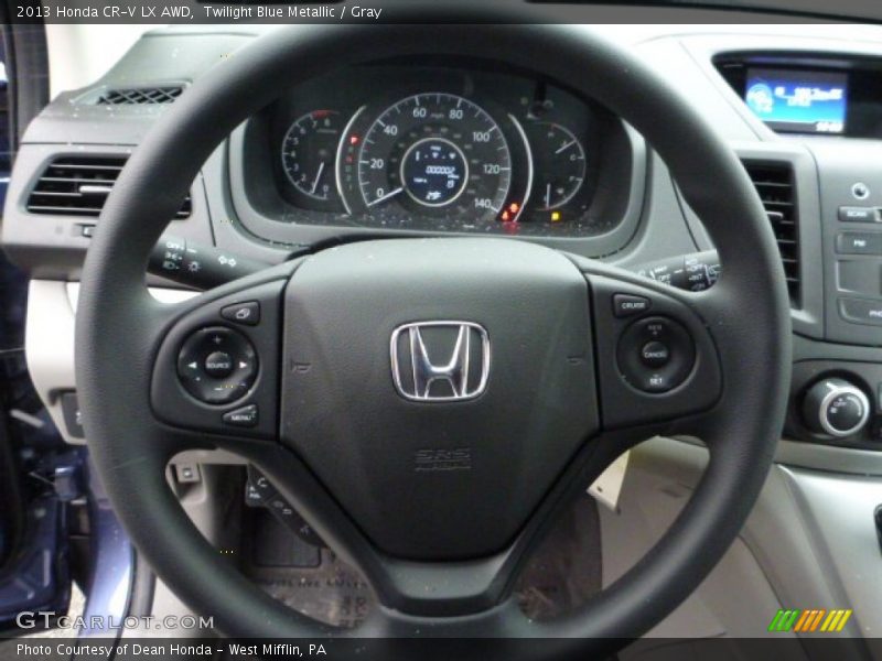 Twilight Blue Metallic / Gray 2013 Honda CR-V LX AWD