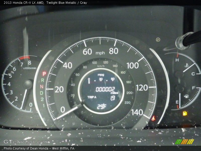 Twilight Blue Metallic / Gray 2013 Honda CR-V LX AWD
