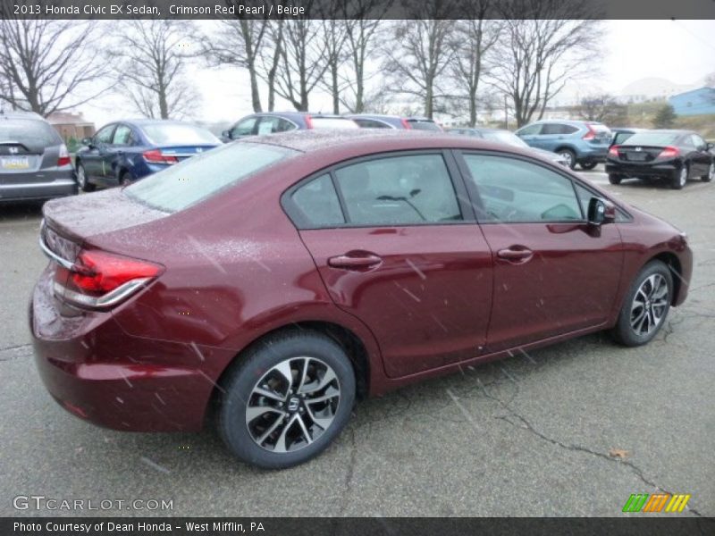 Crimson Red Pearl / Beige 2013 Honda Civic EX Sedan