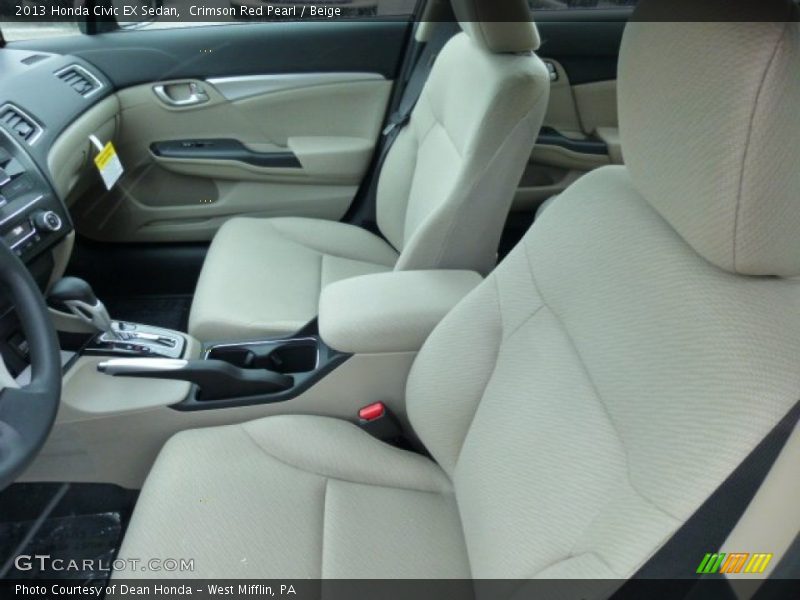 Crimson Red Pearl / Beige 2013 Honda Civic EX Sedan