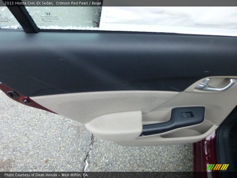 Crimson Red Pearl / Beige 2013 Honda Civic EX Sedan
