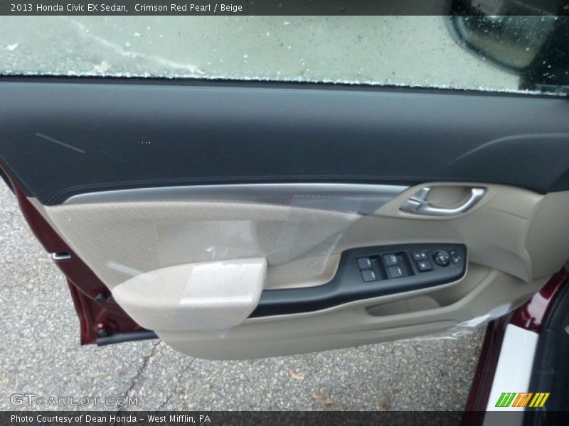 Crimson Red Pearl / Beige 2013 Honda Civic EX Sedan