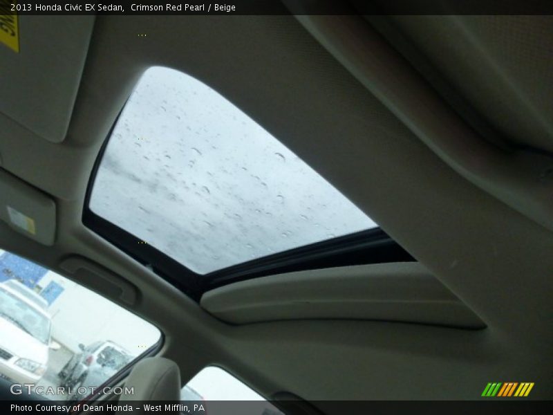 Crimson Red Pearl / Beige 2013 Honda Civic EX Sedan